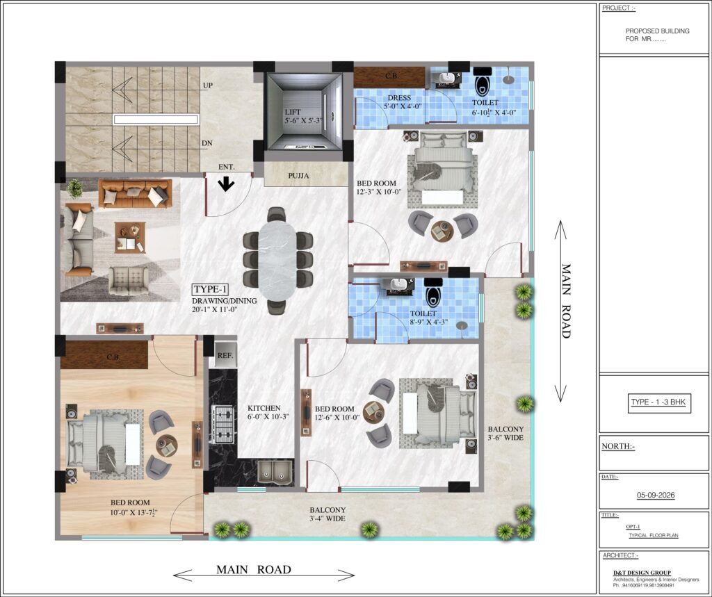 NE3 BHK WITH 2 WASHROOM L-CORNER AND INDIPENTANT FLOOR